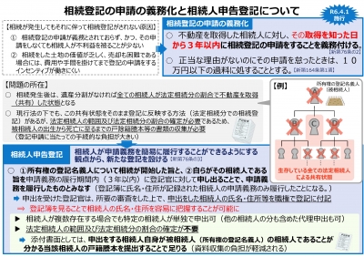 所有者不明問題等の発生予防のための不動産登記制度の見直し　①相続人申告登記制度